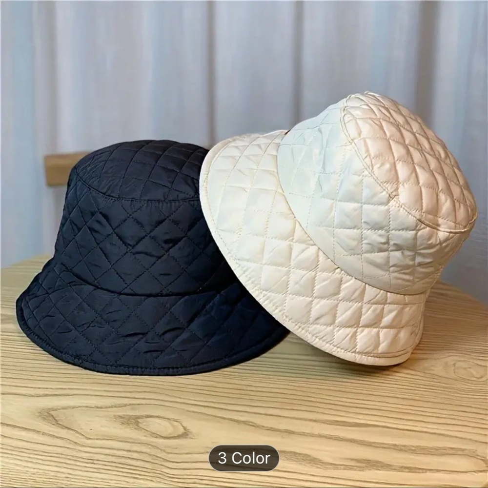 Quilted warm bucket hats
